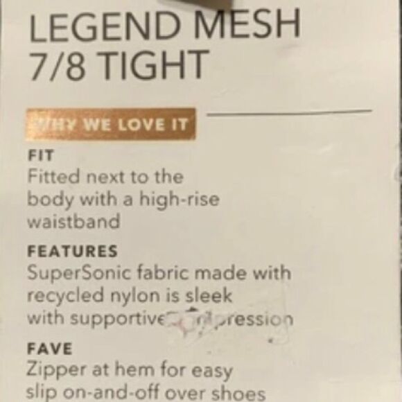 Athleta Allyson Felix Legend Mesh 7/8 Tight Womens XXS Blue Gray Zipper Ankle - Picture 11 of 16